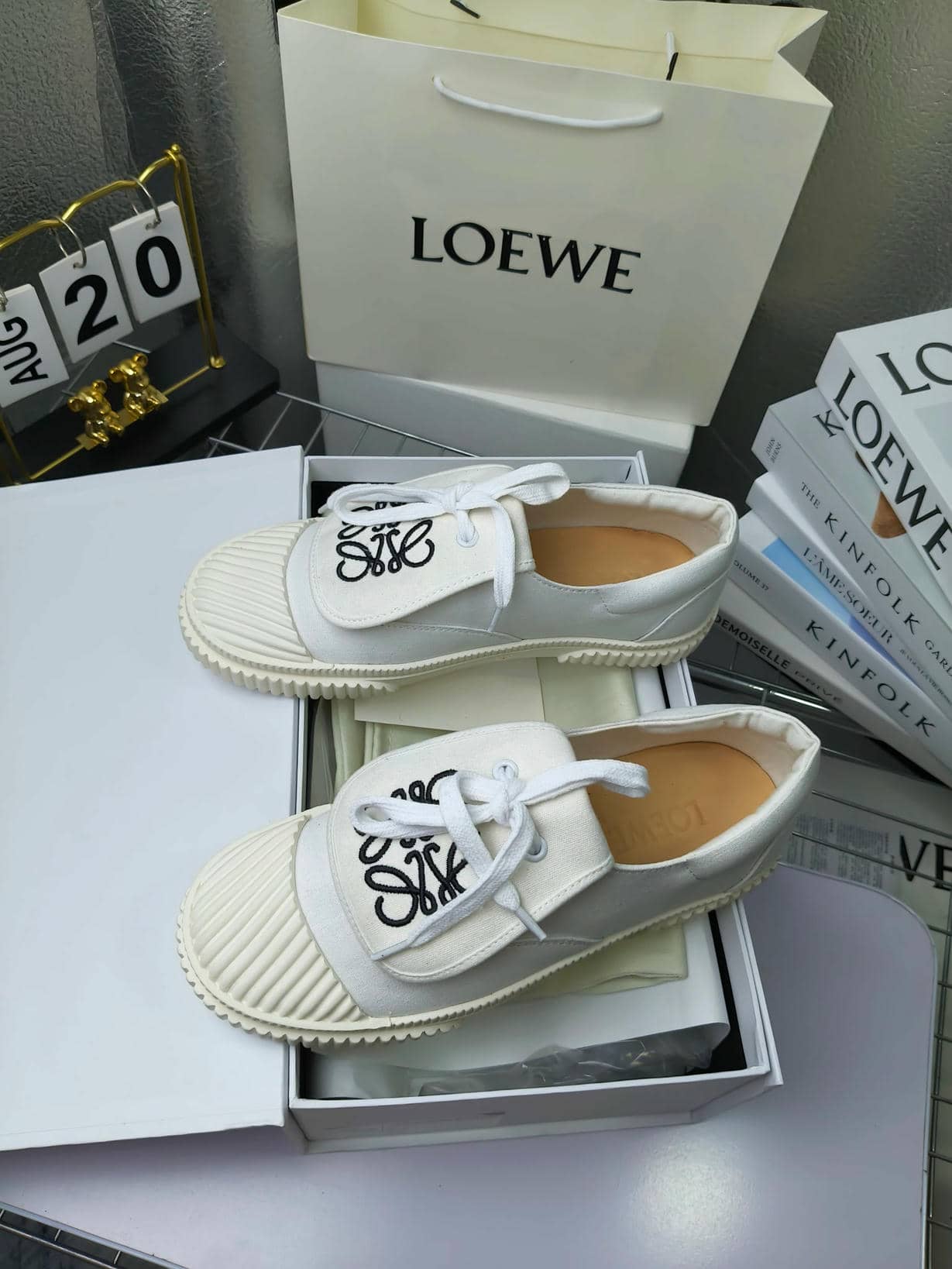 LOEWE canvas sneakers-4